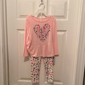 Cat & Jack Pink and White Heart Lounge Set